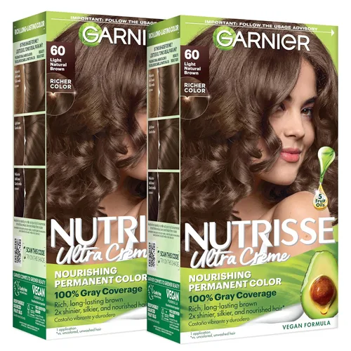 Miniatura 49 de Garnier Nutrisse - Tinte permanente en crema nutritiva para el cabello, 73 rubio dorado oscuro (Honey Dip), 2 unidades (el empaque puede variar)