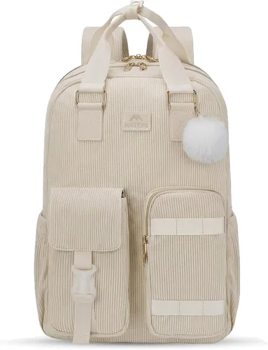MATEIN TSA - Mochila para adolescentes y niñas, de 15.6 pulgadas, bonita mochila de pana para laptop, estética, universidad, escuela, mochila con
