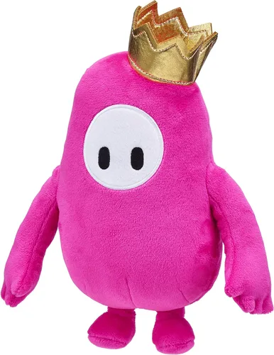 Miniatura 4 de FALL GUYS Juguetes Originales Oso Rosa Piel de Frijol Coleccionable Oficial Peluche Deluxe de 8 Pulgadas con Corona de Oro del Juego de Video