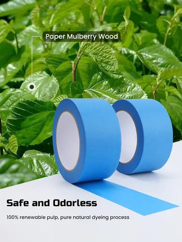 Miniatura 5 de Lichamp Cinta azul para pintores, 1 paquete de cinta de papel de 1.9 pulgadas por 55 yardas, cintas azules para manualidades y artes