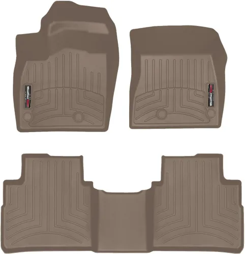 WeatherTech Alfombrillas de Ajuste Personalizado para Nissan Rogue - 1ª y 2ª Fila (451644-1-2), Beige Beige Bronceado