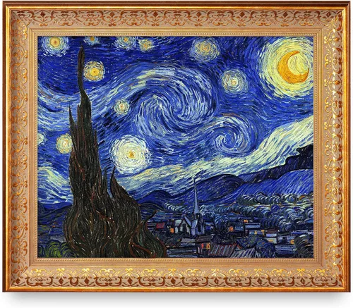 Miniatura 524 de A&T ARTWORK Campo de trigo con cipreses de Van Gogh Las reproducciones de arte clásico mundial, impresiones en lienzo giclée para decoración