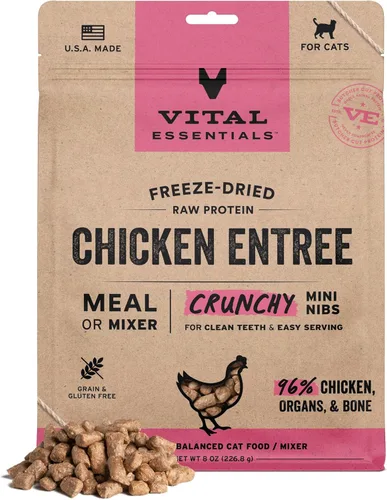 Miniatura 14 de Vital Essentials Comida Cruda Liofilizada de Conejo para Gatos tipo Comida o Mezclador, Trocitos Crujientes, 8 oz