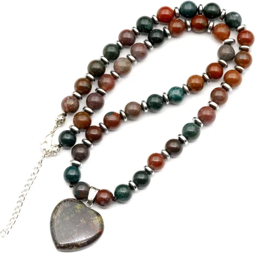 Miniatura 67 de Colgante de corazón de aventurina natural, Collar de cuentas de aventurina genuina, Collar de piedra verde, Collar de piedras preciosas, Cuentas