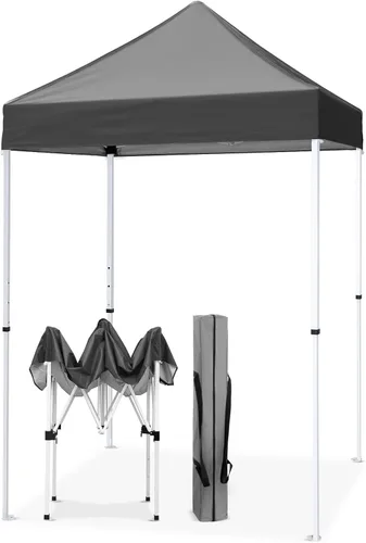 Miniatura 11 de EAGLE PEAK Toldo instantáneo de 5 x 5 con paneles de pared de 4 lados, pequeña tienda de campaña portátil desplegable con bolsa de transporte