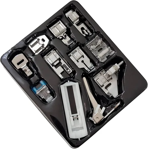 Miniatura 2 de Juego de 11 pies prensatelas para máquina de coser de vástago bajo a presión, cantante, hermano, Janome, Babylock, Kenmore, Euro-Pro, blanco, Juki
