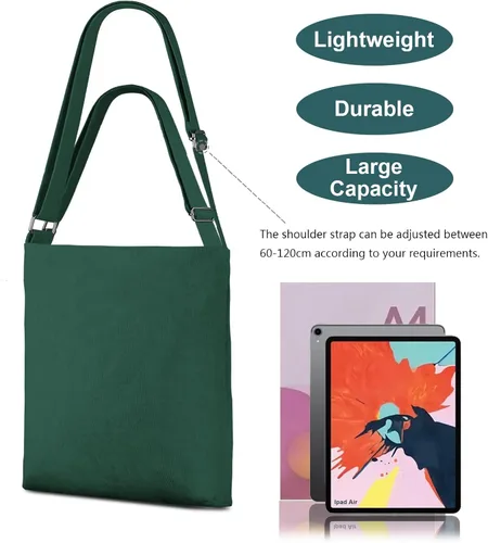 Miniatura 4 de Kememo Bolso Hobo de pana con cremallera, bolsa de hombro de gran capacidad, bolsa de compras para mujer