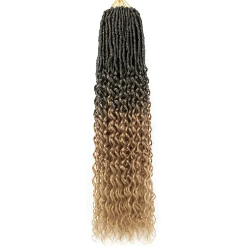 Miniatura 8 de Cabello de Ganchillo Goddess Locs de 12 Pulgadas 8 Paquetes Nuevos Locs Sintéticos Suaves Trenzas de Ganchillo Ondas Profundas Extensiones de 1b