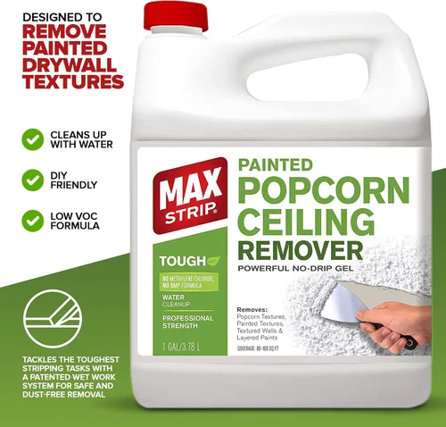 Miniatura 3 de Max Strip Removedor de techo de palomitas de maíz pintado de fuerza profesional, 1 galón, sin cloruro de metileno, sin NMP, potente fórmula de gel