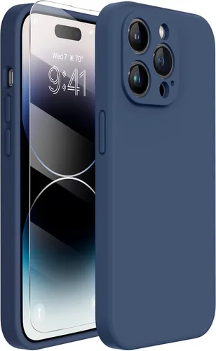 Miniatura 53 de Miracase Funda diseñada para iPhone 13, con protector de pantalla de vidrio templado, forro de microfibra suave antiarañazos, funda de goma