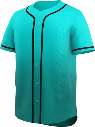 Miniatura 2 de KXK Camiseta de béisbol en blanco para hombre, casual, con botones, manga corta, uniforme deportivo de equipo activo