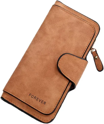 Miniatura 8 de Cartera pequeña de cuero para mujer con bloqueo RFID y ventana para identificación, Gris oscuro, Classic