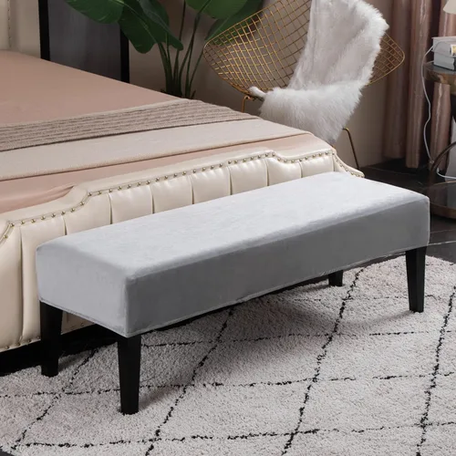 Miniatura 16 de Fundas de banco rectangulares, funda extraíble para silla de comedor, ajuste suave, universal, elásticas, antipolvo, lavable, protector de asiento
