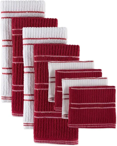 Miniatura 12 de 6 toallas absorbentes para cocina J & M Home Fashions Rojo