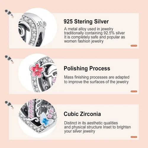 Miniatura 4 de Annmors 925 Sterling Silver Charms 15 16 18 21 30 40 50 60 Years Love Birthday Charm fit European Bracelet,Number Charms with 5A Cubic Zirconia