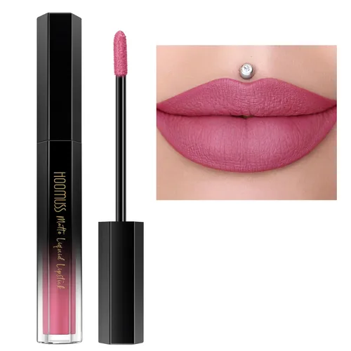 Miniatura 34 de Lápiz labial rojo de larga duración, pintalabios líquido mate para mujeres sin transferencia, a prueba de manchas, suave y fácil de aplicar