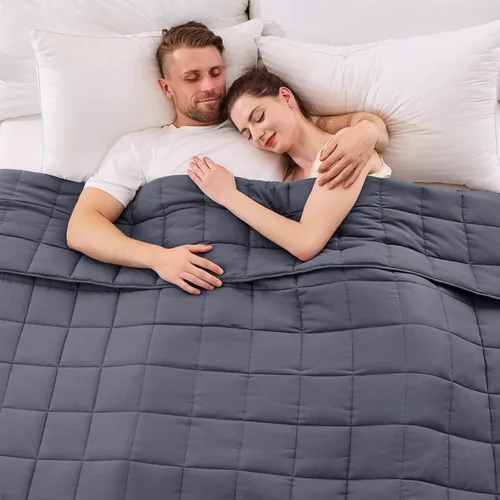 Miniatura 14 de yescool - Manta con peso, 7 libras, fresca, transpirable, con cuentas de cristal prémium, lavable a máquina, para dormir, 60-90 libras, 41 x 60 Gris