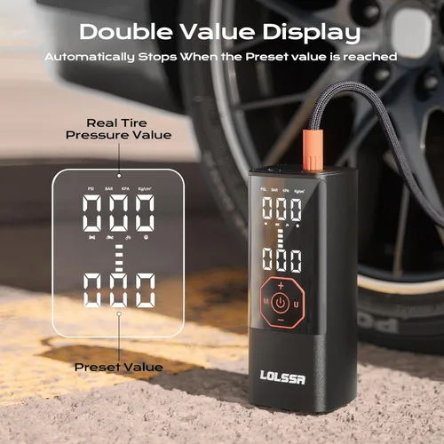 Miniatura 3 de Inflador de neumáticos, compresor de aire portátil, bomba de aire para neumáticos de automóvil, eléctrica, inalámbrica, 180 PS para automóvil