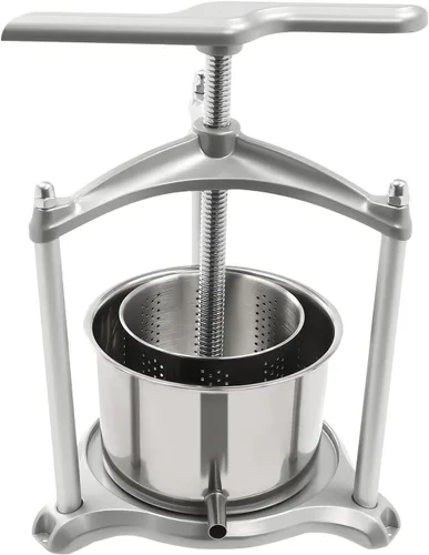 Miniatura 8 de Prensa manual de vino de frutas de acero inoxidable, máquina manual de jugo de 3 litros/0.8 galones, tintura de sidra, manzana, uva, verduras, miel