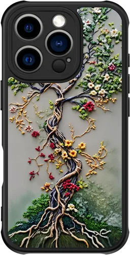 Miniatura 71 de FUNMIKO Funda para iPhone 16 Plus, carga inalámbrica y protección de grado militar, diseño floral moderno para mujeres y niñas, funda antideslizante