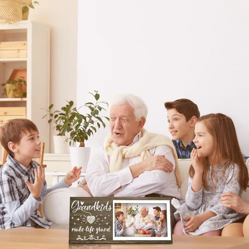 Miniatura 5 de Marco de fotos para nietos – Marco de fotos para abuelos que hacen la vida un gran regalo para la abuela abuelo de los nietos, centros de mesa, mesa