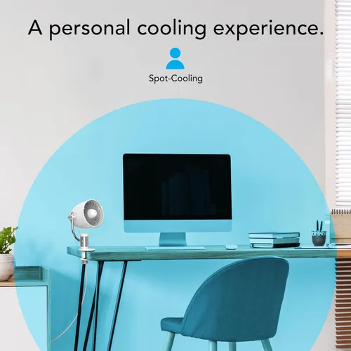Miniatura 3 de Vornado PivotC - Ventilador de aire personal con clip y soporte multisuperficie, color negro