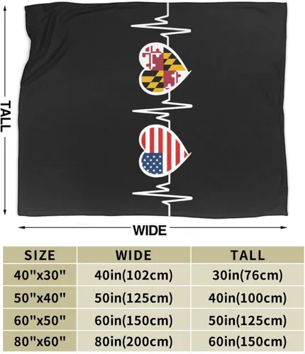 Miniatura 3 de Manta de franela cálida y ultrasuave con la bandera de Estados Unidos y Maryland, manta negra para todas las estaciones, decoración del hogar