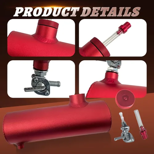 Miniatura 6 de SJVLXHI Tanque de Gas Rojo de Aluminio Cilindro de 10" para Coleman Powersports CT200U BT200X CT200u-ex, para Predator 212cc 196cc/6.5HP Go Kart