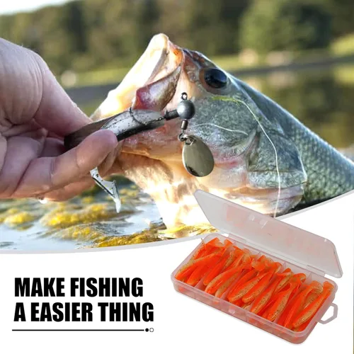 Miniatura 7 de MAFIMOEA - 50 señuelos de pesca suaves de plástico para cola de paleta, kit de cebos de natación para lubina, trucha, lucioperca, crappie, 5