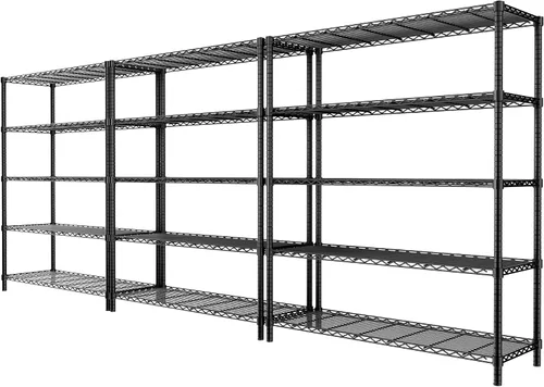 Miniatura 28 de Estantería de alambre resistente de 45 pulgadas de ancho x 20 pulgadas de profundidad x 47 pulgadas de alto, estante de almacenamiento de 3 niveles