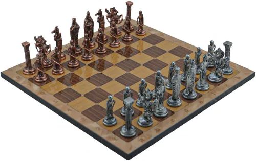 Miniatura 12 de Juego de ajedrez de metal para adultos, cobre antiguo del ejército británico real, piezas hechas a mano y diferentes diseños, tablero de ajedrez