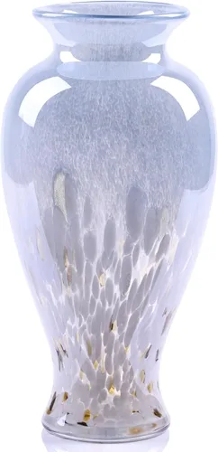 Miniatura 13 de Jarrón de vidrio ámbar dorado soplado de 11.8 pulgadas de alto, jarrón de vidrio opaco ámbar, diseño único de boca ancha decoración de arte