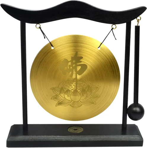 Miniatura 10 de Fengshuibringluck Feng Shui I Ching Zen Gong Decoración de escritorio Gong, dorado, 19X5X20cm/7.5x2x8inch (FH1303)