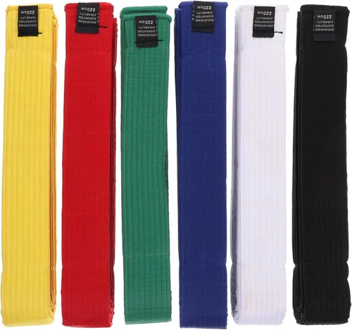 BESPORTBLE Cinturón de Taekwondo de 6 piezas, traje negro para niños, conjuntos de regalos para hombres y niños, cinturones para niños, cinturón