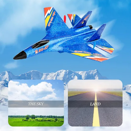 Miniatura 7 de SU27 RC Fighter Plane Principiante Avión RC 6-Axis Estabilizador Automático Control Remoto Aeronave Planeador Listo para Volar Resistente a Choques