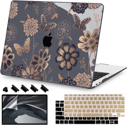 Miniatura 25 de Teryeefi Funda compatible con MacBook Air de 13 pulgadas M1 2021 2020 2019 2018 versión A2337 A2179 A1932 con Touch ID, carcasa rígida de plástico