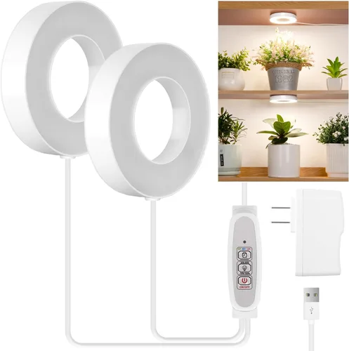 Miniatura 8 de LORDEM Luz de cultivo para plantas de interior, 48 luces LED de techo de espectro completo, lámpara de cultivo con cable de 5 V con interruptor
