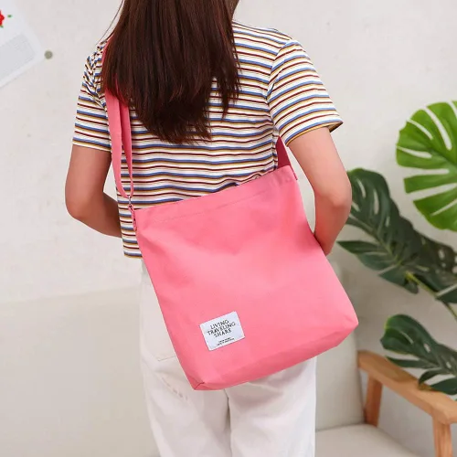 Miniatura 138 de Covelin - Bolsa de hombro informal de lona para mujer, estilo bohemio y retro, bolsa de mano, bolso cruzado, tamaño grande