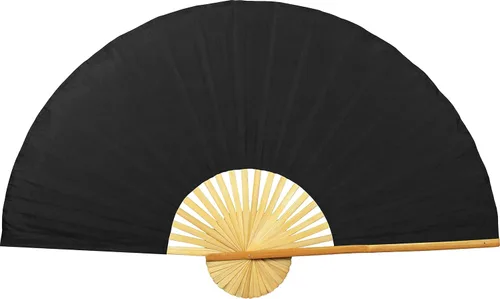 Abanico de pared plegable de color sólido, 40 pulgadas de ancho, negro | Sin pintar