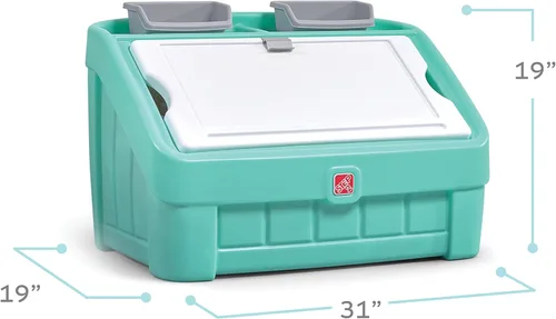 Miniatura 2 de Step2 Caja de juguetes y tapa de arte 2 en 1, contenedor y organizador de juguetes para niños, caballete y cofre en uno, hecho de plástico duradero