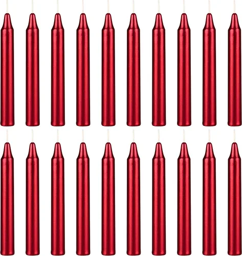 Miniatura 50 de MEGA CANDLES 20 piezas de velas cónicas mini sin perfume amarillas exquisitas, 10 cm de alto x 1 cm de diámetro, Campanas Mágicas, Encantamiento