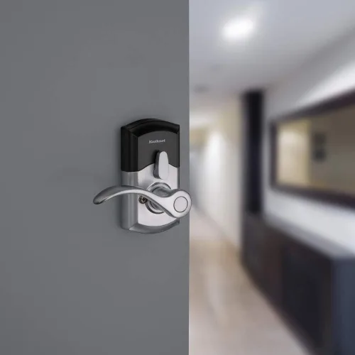 Miniatura 6 de Kwikset SmartCode 955 Pembroke Light Commercial - Palanca Electrónica con Teclado de 10 Botones, con Práctica Entrada sin Llave, 3 Años de Duración