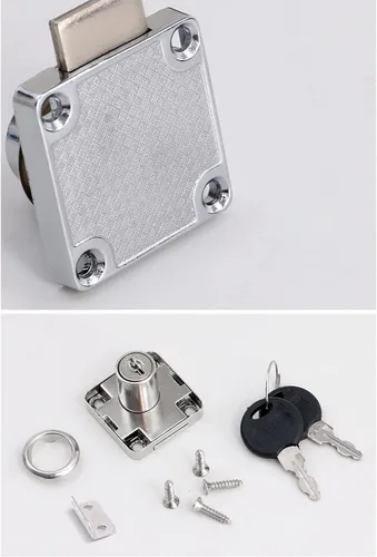 Miniatura 3 de Cerradura de cajón con leva cilíndrica, cerradura de hardware para muebles, aleación de zinc 138-22, cerradura de armario de escritorio con llaves