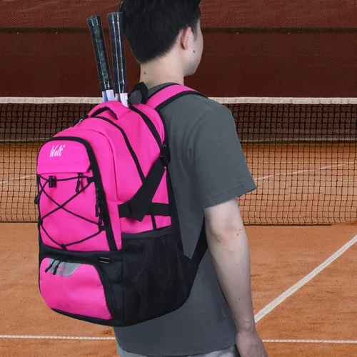 Miniatura 7 de Mochila para raqueta de tenis WOLT - Mochila grande para raqueta de tenis para hombres y mujeres - Compartimento ventilado para zapatos - Capacidad
