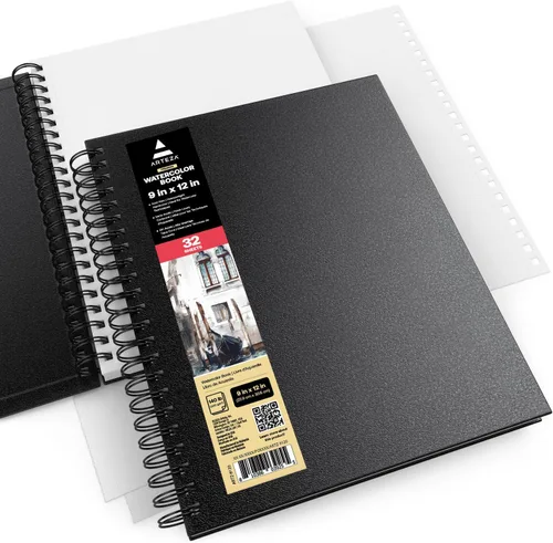 Miniatura 5 de Arteza - Cuaderno de bocetos de acuarela con tapa dura. Negro