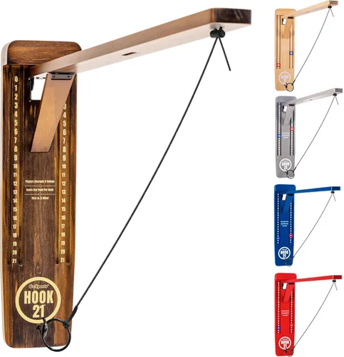 GoSports Hook 21 - Juego de Anillo de Montaje en Pared - Juega en Interiores o Exteriores con Brazo Plegable Marrón