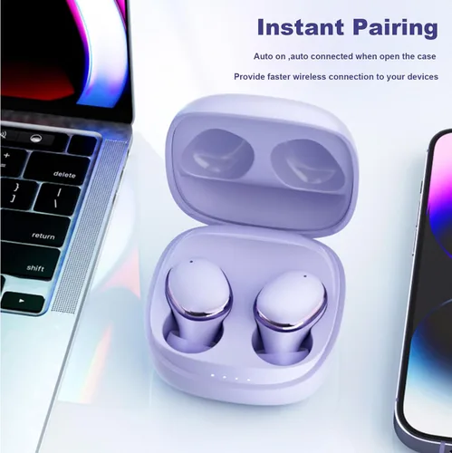 Miniatura 3 de Xmenha Auriculares inalámbricos pequeños para canales auditivos pequeños, auriculares azules más pequeños, auriculares Bluetooth micro pequeños
