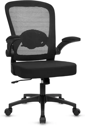 Miniatura 17 de KLASIKA Sillas de escritorio de oficina con ruedas, silla ergonómica de malla con soporte lumbar de altura ajustable, silla giratoria