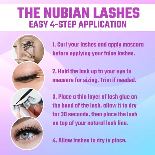 Miniatura 4 de Juvia's Place Nubian Lashes Luxor - Extensión de pestañas para uso diurno o nocturno, pestañas de visón veganas, pestañas esponjosas sin crueldad