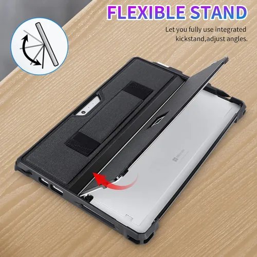 Miniatura 5 de Funda protectora resistente para Microsoft Surface Pro 7+/7/6/5/4/LTE de 12.3", con soporte para lápiz capacitivo y correa de mano, compatible